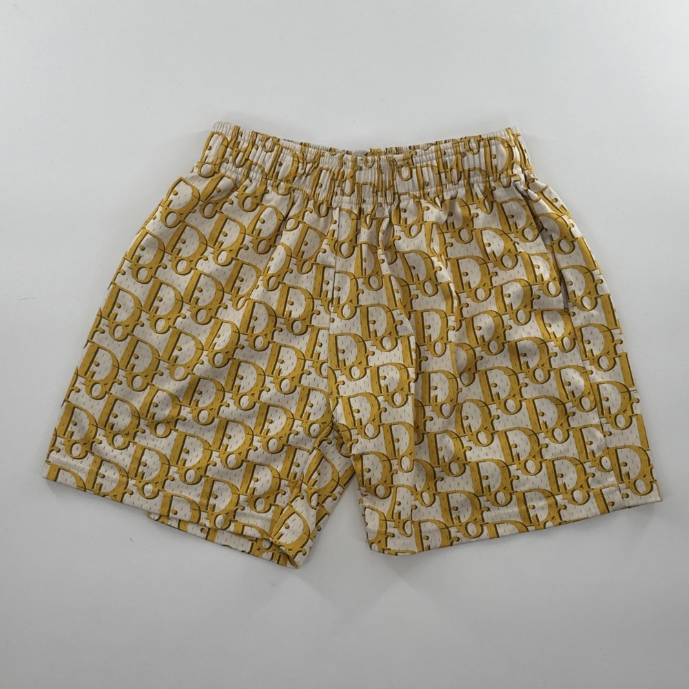 Bravest Studios Men's CD White and Yellow Shorts